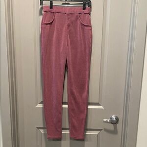 Hue Size Small Textured Pink Pull-On Pants